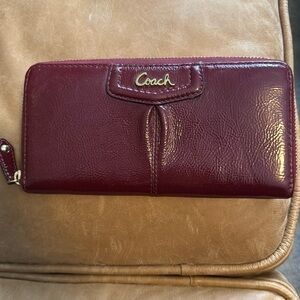 Authentic Coach red zip up wallet